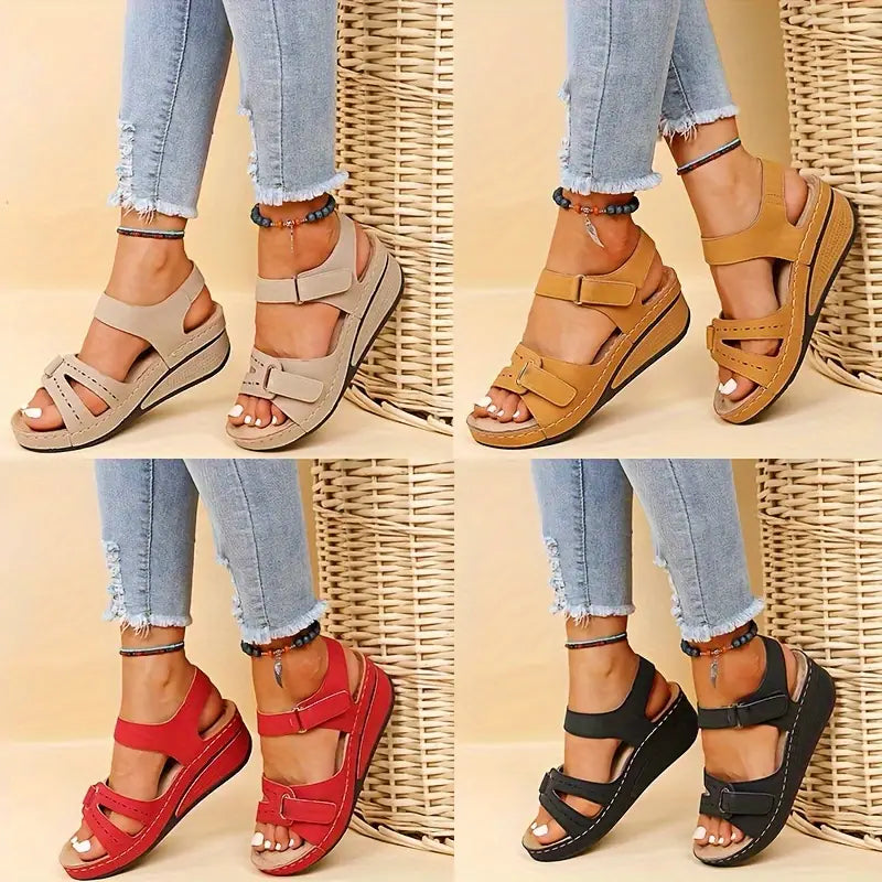 🔥50% sleva🔥【35-43】Letní ležérní sandály na klínku se silnou podrážkou