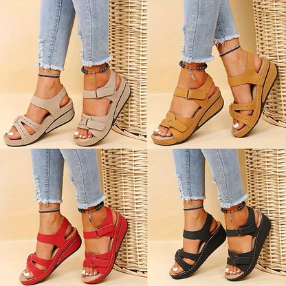 🔥50% sleva🔥【35-43】Letní ležérní sandály na klínku se silnou podrážkou