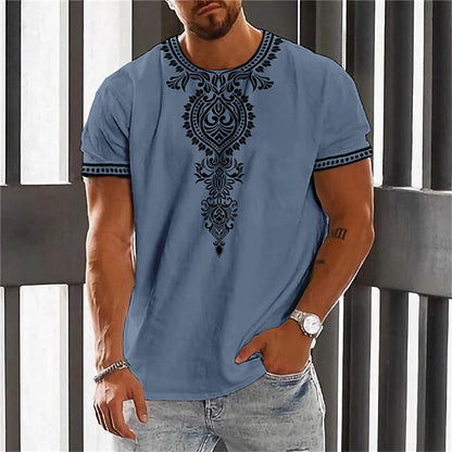 🎯👔【Kup 1 a získej 1 zdarma 💥】【M–6XL】👕 Letní pánské tričko v etnickém stylu, ve větších velikostech, dostupné ve 12 barvách
