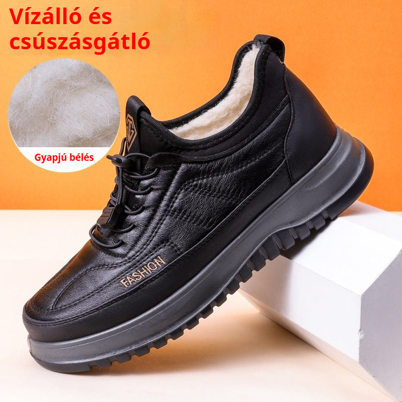 ⛄🔥【39-45】2025 Férfi téli sportcipő, valódi bőr, vízálló, puha talpú és bársony, új