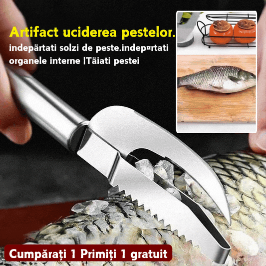 🍲🐟【2 darabos ajánlat】Rozsdamentes acél multifunkciós kés a halpikkelyek hatékony lekaparásához