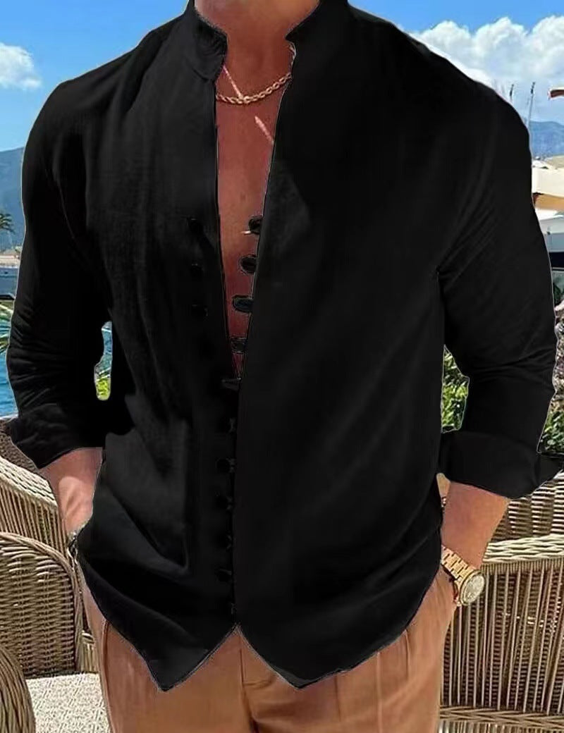 🌈👔【50% zniżki 🔥】【S-3XL】😍Nowa kolekcja 2025, męska koszula bawełniano-lniana w dużym rozmiarze, luźna koszula z długim rękawem 