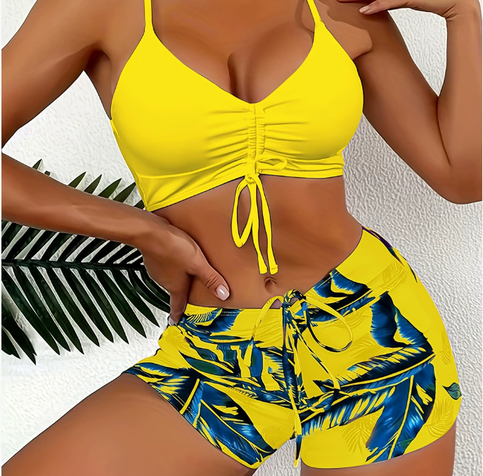 🏊‍👙【Letní novinky】🌴 Elegantní plavky s potiskem pro větší velikosti --4072028