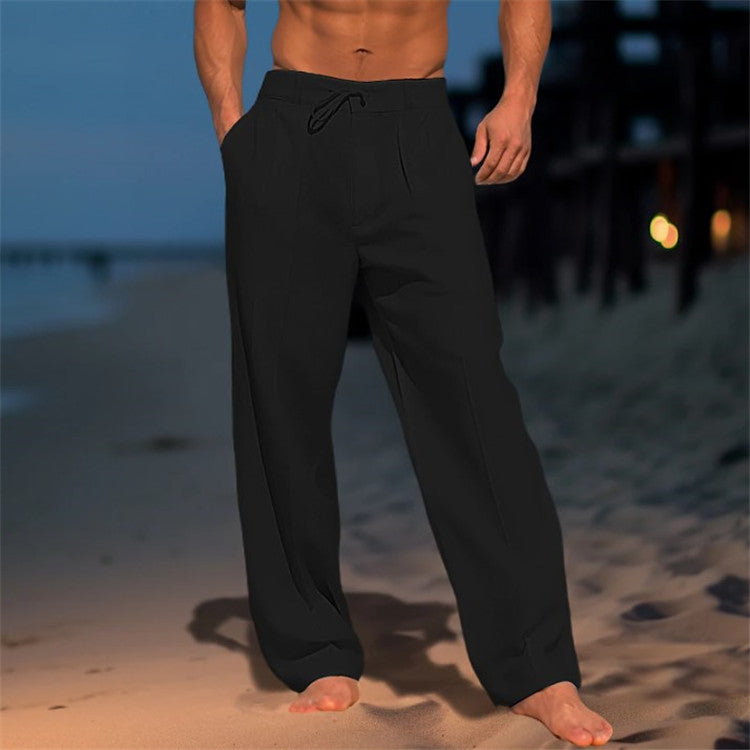 🏖️👖【Nyári akció – 50% kedvezmény 🔥】【S–3XL】😍 Laza férfi lenvászon nadrág nagy méretekben, kényelmes és légáteresztő