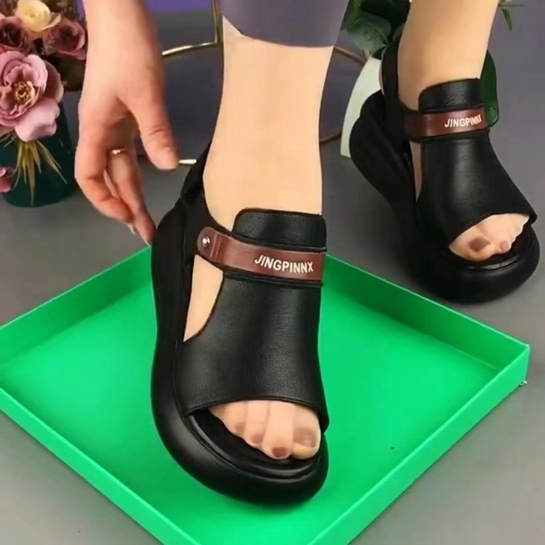 🔥【50% OFF】🔥Letní nové módní sandály na vysokém podpatku s tlustou podrážkou 2025