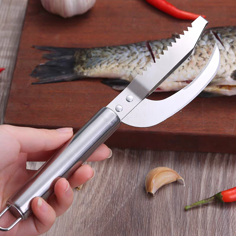 🍲【Kupte 1 a získejte 1 zdarma】🐟【Nabídka 2 kusů】Víceúčelový nůž z nerezové oceli pro efektivní škrábání rybích šupin-4077267
