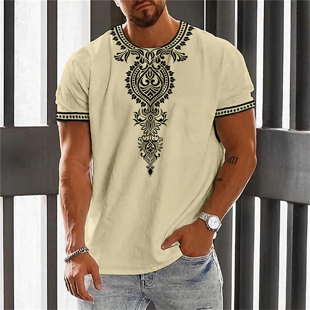🎯👔【Kup 1 a získej 1 zdarma 💥】【M–6XL】👕 Letní pánské tričko v etnickém stylu, ve větších velikostech, dostupné ve 12 barvách