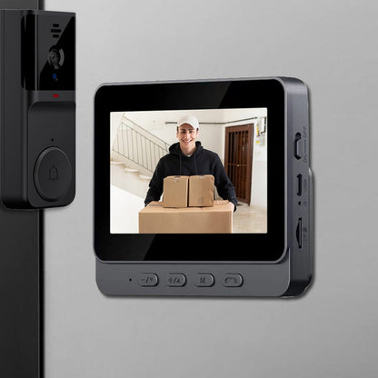 🔥Bezdrátová zvonková kamera: 1080P, úhel záběru 170°, 4,3palcová obrazovka, vodotěsná ochrana IPX65 pro venkovní použití, noční vidění