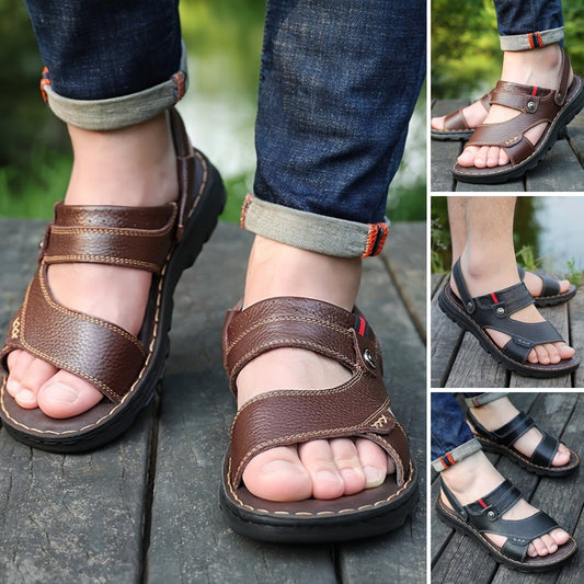 🌴👞【Sleva 50 % 🔥】【38–44】Letní pánské sandály z pravé kůže s dvojím způsobem nošení