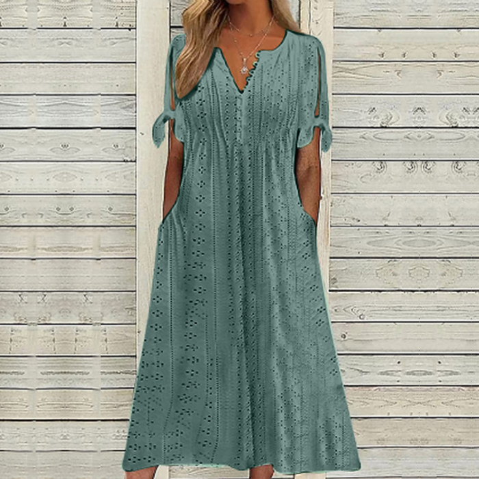 💋【🏆Bestseller】【S-5XL】😍Jednoduché dámské šaty větší velikosti v jednobarevné, volné a ležérní.