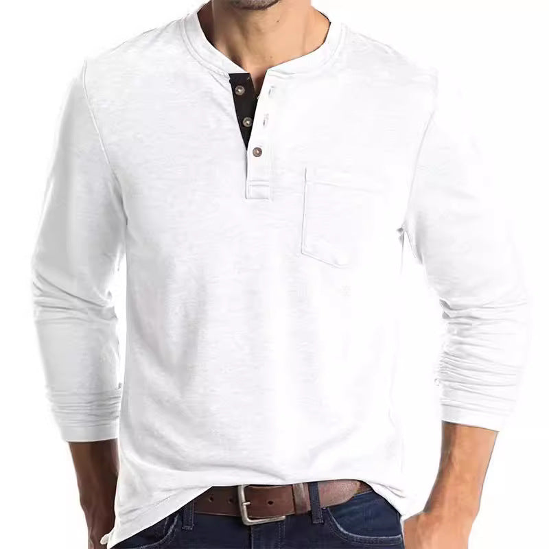 🤩【Časově omezená sleva】【M-3XL】Pánské tričko s dlouhým rukávem z bavlny a lnu - 4042468