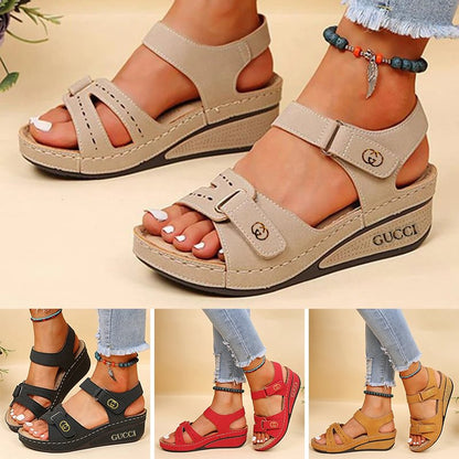 🔥50% sleva🔥【35-43】Letní ležérní sandály na klínku se silnou podrážkou