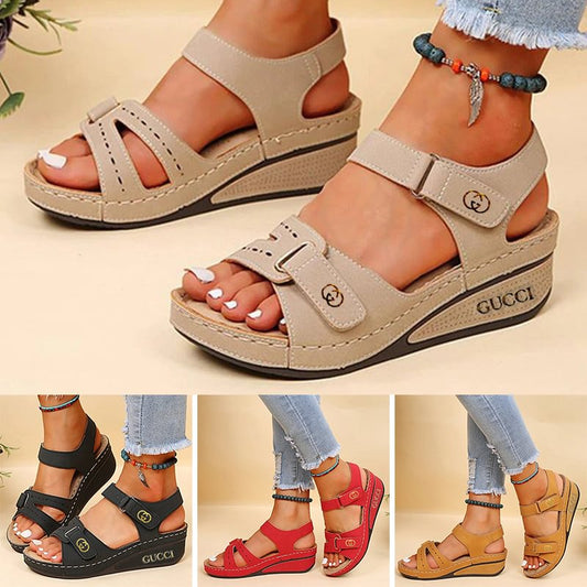 🔥50% sleva🔥【35-43】Letní ležérní sandály na klínku se silnou podrážkou