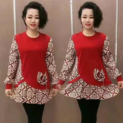 🍁【Sleva na nový produkt -49% 💥】✨Top s potiskem a prošitím podzim 2025 （M-6XL）