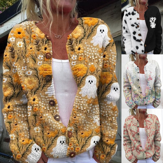 🌸【M-4XL】Teplý a pohodlný, ideální na podzim, Nový, módní a pohodlný dámský kardigan -4159056