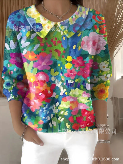 🔥【S-3XL】Pohodlný top s dlouhým rukávem a výstřihem do V, rok výroby 2025, podzim a zima