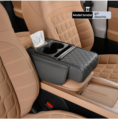 🚗📦【Kup 1, získej 1 zdarma 🔥】Multifunkční kožená auto loketní opěrka s boxem na ubrousky