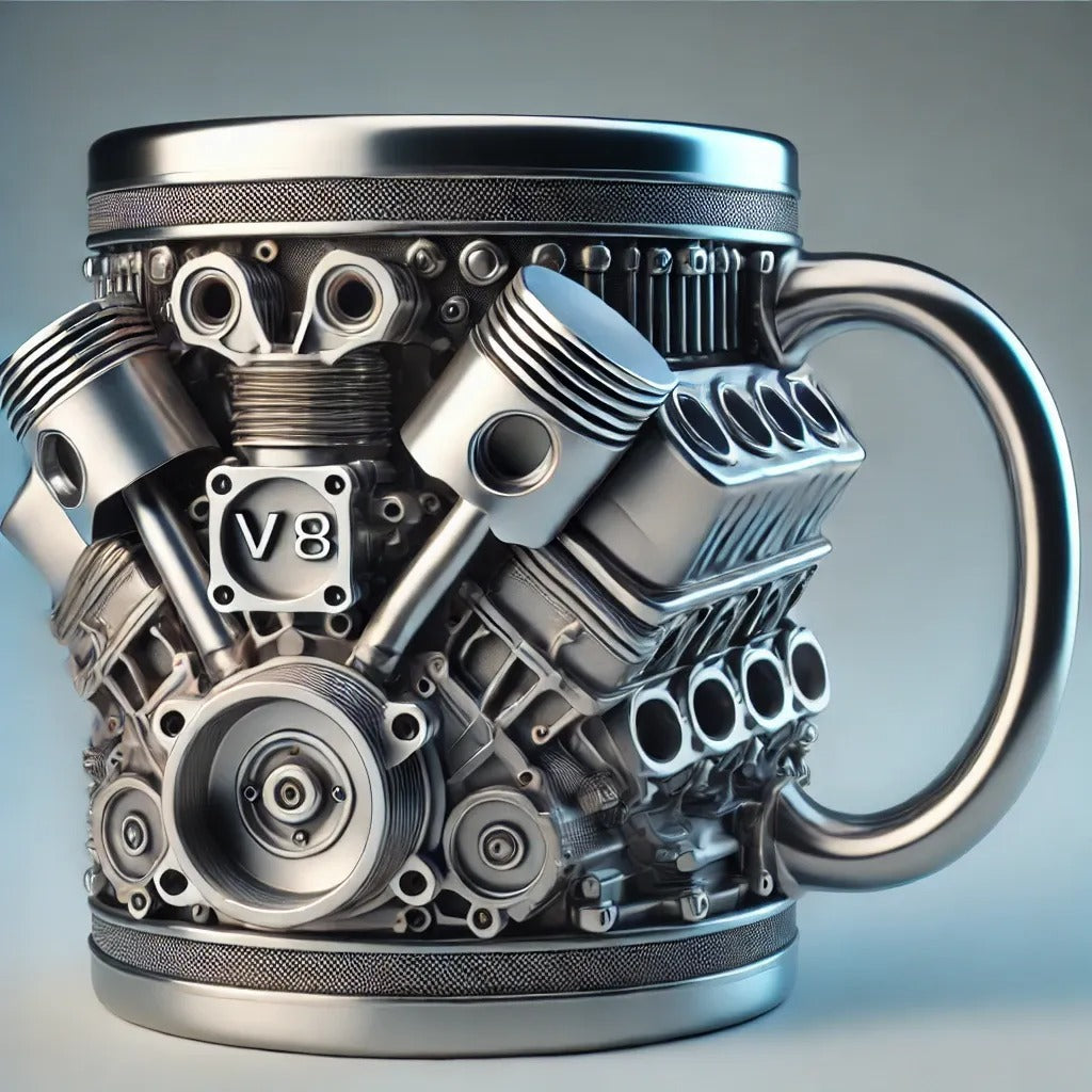 🎁☕【Vásároljon 1-et, kapjon 1-et ingyen】Kreatív V6/V8 motoros rozsdamentes acél kávés bögre