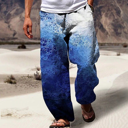 ✨👖【10 barev🌈】【S-6XL】😍 Pánské úzké kalhoty z bavlny a lnu větší velikosti, ležérní uvolněný bohémský styl, kalhoty se širokým sednutím