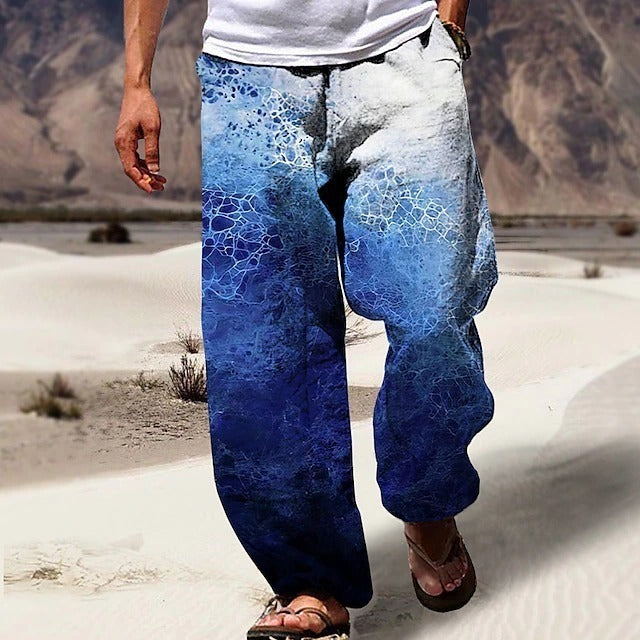 ✨👖【10 színben🌈】【S–6XL】😍 Laza, bő szabású boho stílusú férfi pamut-lenvászon nyári nadrág nagy méretekben