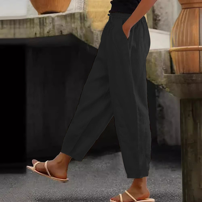 😍💕50% zľava💕【40-120kg】Dámske ležérne nohavice z bavlny a ľanu ✅Platba pri doručení