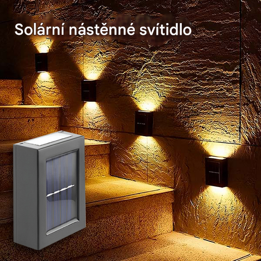 💡💡【Kupte 1 a získejte 1 zdarma🔥】【Sleva 48% 🔥】Solární venkovní nástěnné světlo pro zahradu, dekorativní oboustranné osvětlení stěn, odolné proti dešti