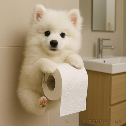 🐕【Kup 1, a drugi dostaniesz gratis 🔥】Uchwyt na papier toaletowy z uroczym wzorem szczeniaka ✅️Płatność przy odbiorze