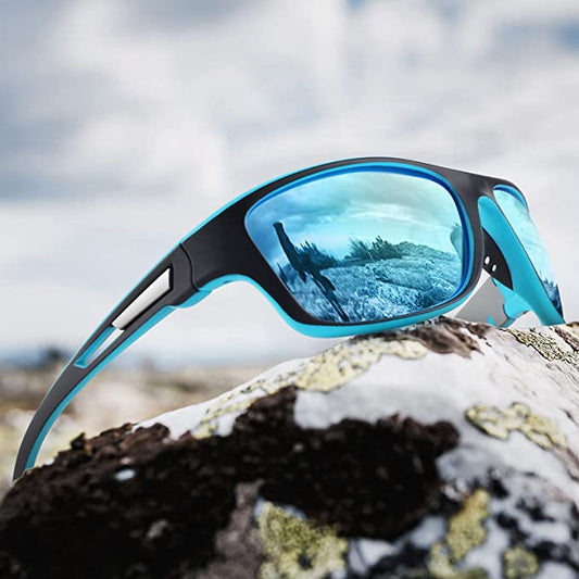 🚵‍♂️😎【Reducere 50% 🔥】🕶⚡ Ochelari de soare sport pentru bărbați, polarizați, cu lentilă reflectorizantă reală, moderni și rezistenți la praf, ideali pentru ciclism în aer liber