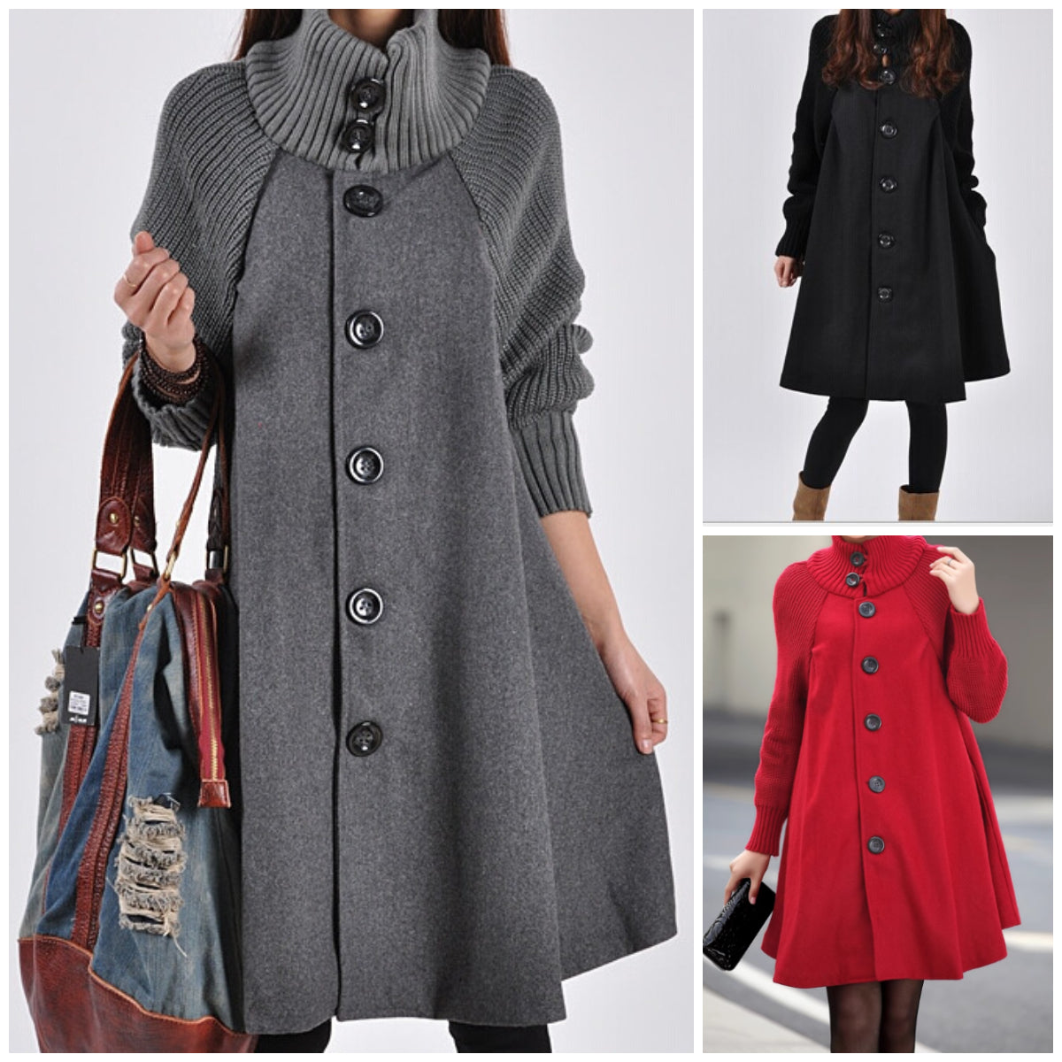 👗[Sleva 42 %🔥🔥]【M-5XL】Nový ležérní vlněný kabát střední délky