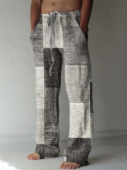 ✨👖【10 barev🌈】【S-6XL】😍 Pánské úzké kalhoty z bavlny a lnu větší velikosti, ležérní uvolněný bohémský styl, kalhoty se širokým sednutím
