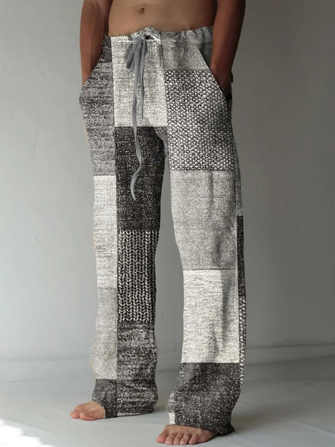 ✨👖【10 színben🌈】【S–6XL】😍 Laza, bő szabású boho stílusú férfi pamut-lenvászon nyári nadrág nagy méretekben