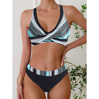👙Nuevo producto con descuento - 50%🔥【40-120kg】Bikini de dos piezas de talle alto a rayas, tallas grandes ✅Pago contra entrega ✅2 artículos con 70% de descuento