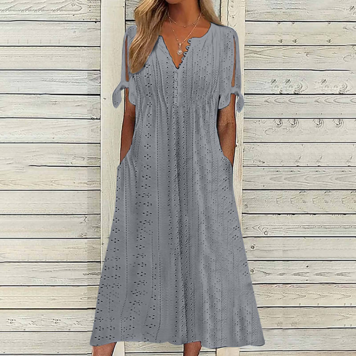 💋【🏆Bestseller】【S-5XL】😍Jednoduché dámské šaty větší velikosti v jednobarevné, volné a ležérní.
