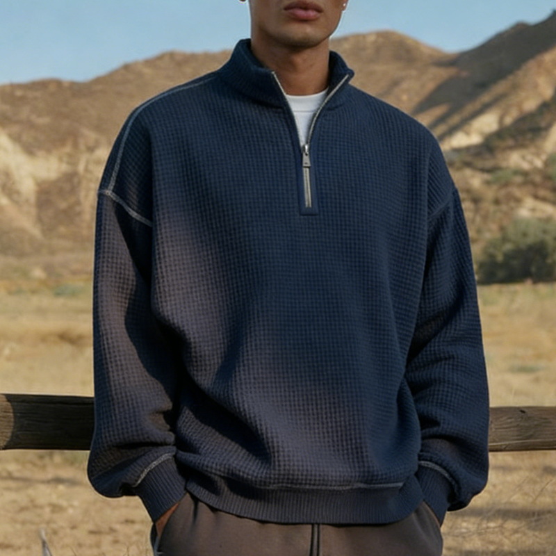 🔥Popust -47%🔥Muška majica s ovratnikom i patentnim zatvaračem