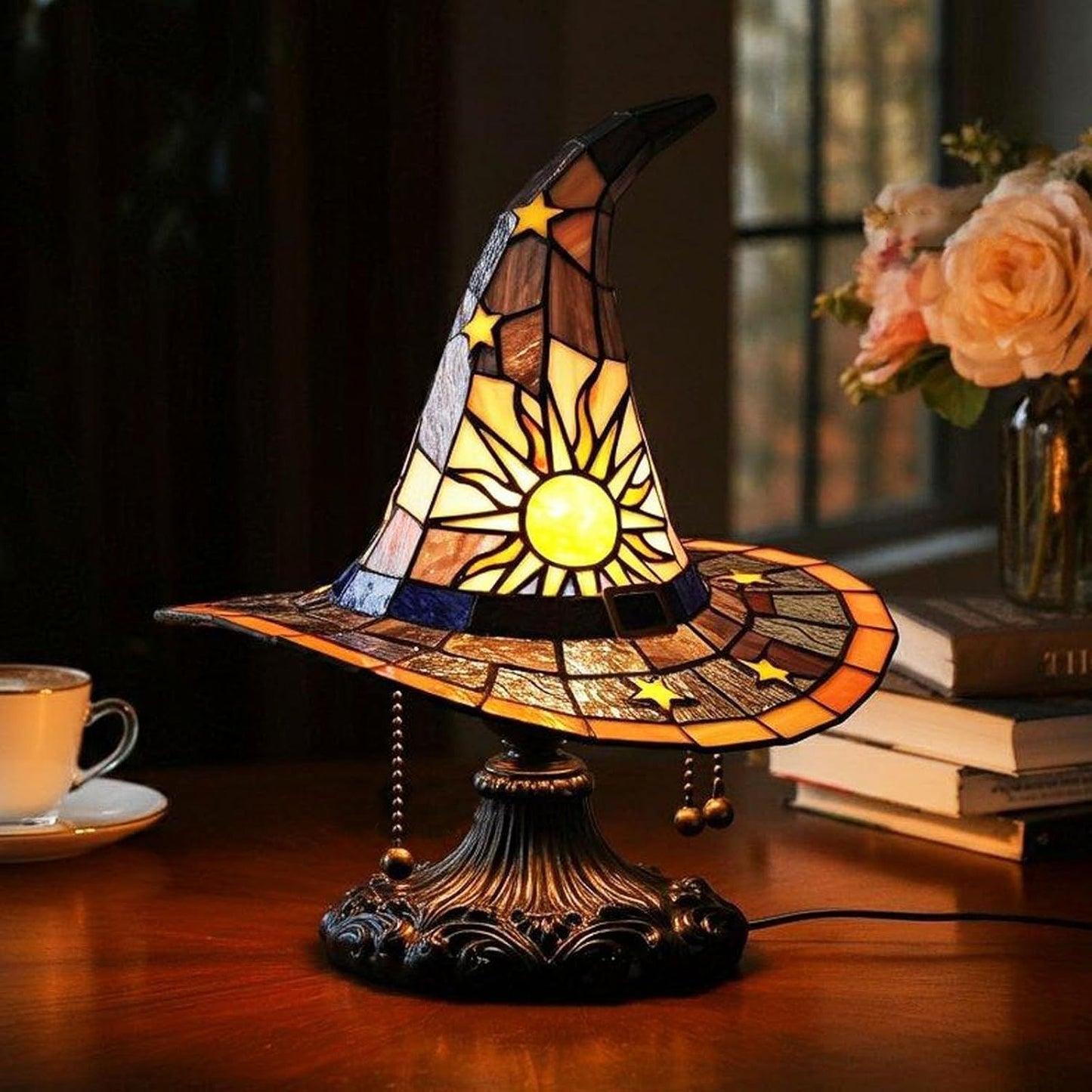 🔮💡Настолна лампа във формата на вещическа шапка, LED светлинна декорация ✅Плащане при доставка ✅2 артикула със 70% отстъпка