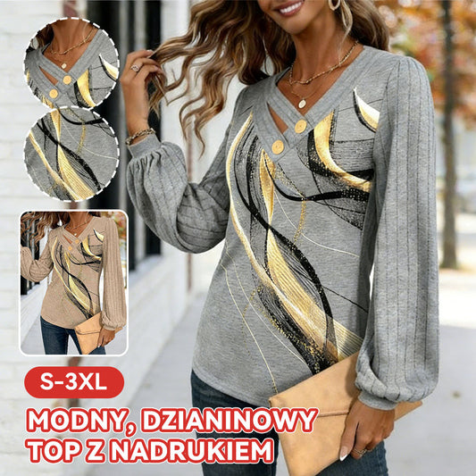 ✨Popust -48%🔥【S-6XL】Ženska majica s printom, topla pletena majica dugih rukava ✅Plaćanje pouzećem