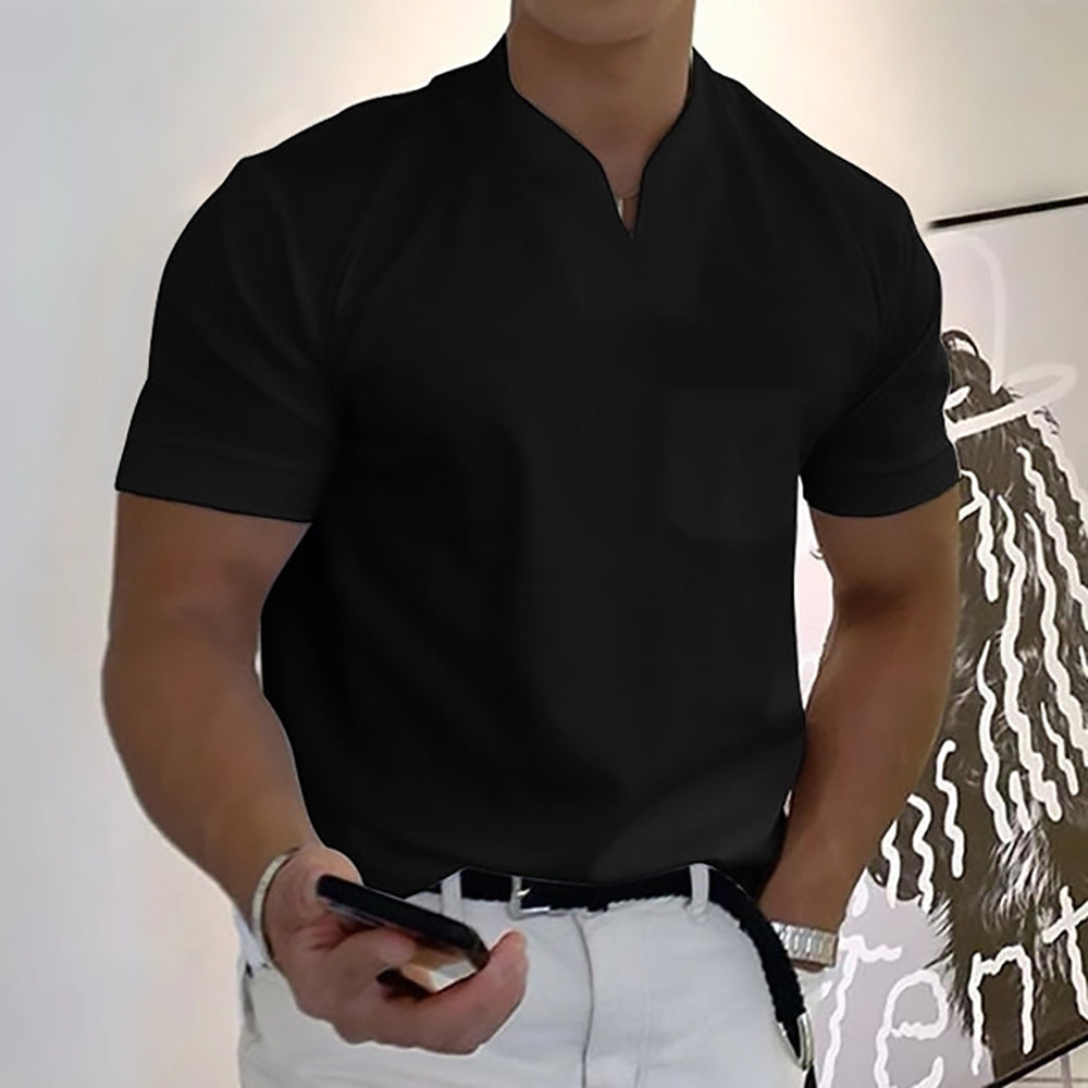 💪👔【Kup 1, a 2 dostaniesz gratis🔥】【S-5XL】💪😍 Męska koszulka sportowa z krótkim rękawem w dużym rozmiarze, letnia koszulka polo z dekoltem w serek, elastyczna bawełniana koszulka fitness 