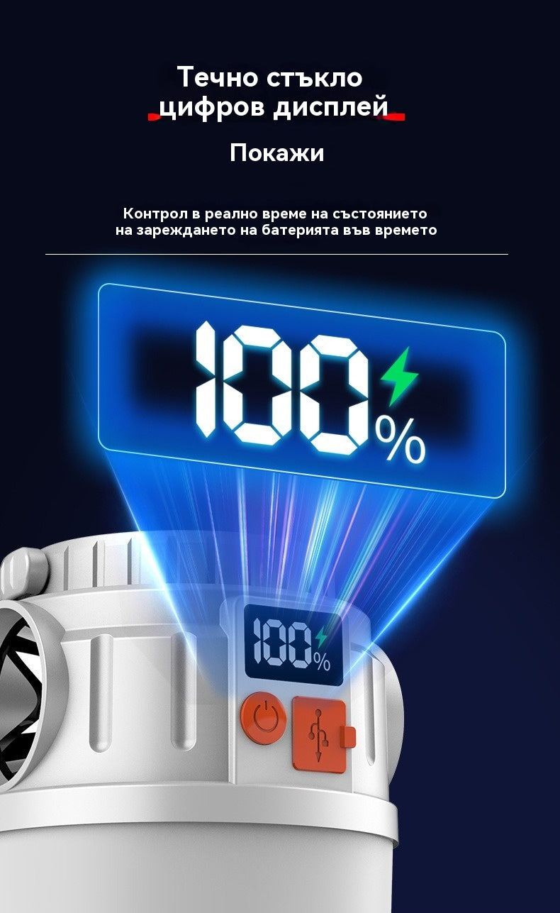 🎁Купете 1, вземете 1 безплатно 🎁🏕️🌞Многофункционална слънчева акумулаторна LED къмпинг лампа с цифров дисплей за аварийна употреба на открито