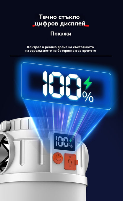 🎁Купете 1, вземете 1 безплатно 🎁🏕️🌞Многофункционална слънчева акумулаторна LED къмпинг лампа с цифров дисплей за аварийна употреба на открито