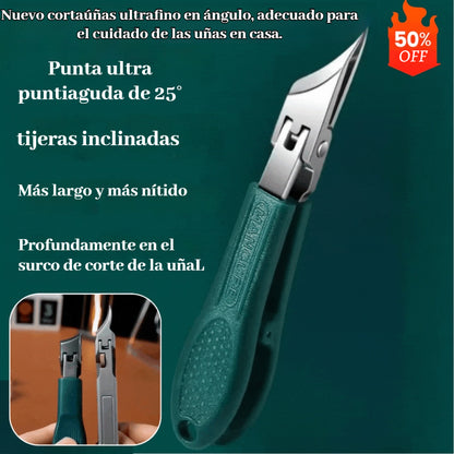 🔥【Set de 3 piezas】✂️💅Nuevo cortaúñas ultrafino en ángulo para manicura en casa