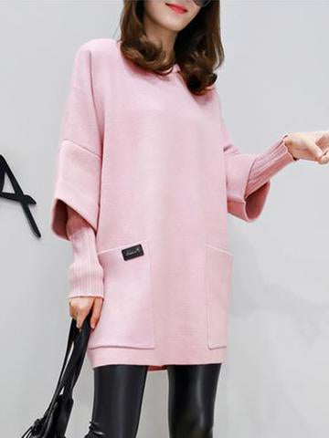 🔥🎁【Kupte 1 a získejte 1 zdarma🔥】Nová podzimní/zimní dámská volná mikina s dlouhým rukávem a kulatým výstřihem