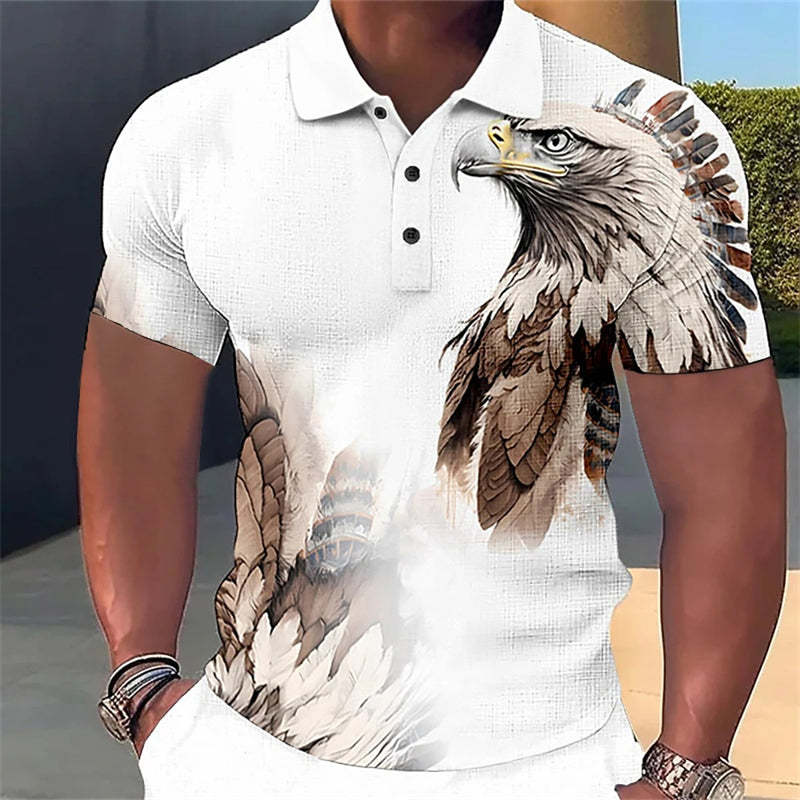🦅【S-6XL】👕👕 Léto 2025 Nové pánské trendy tričko s 3D potiskem orla --3974710