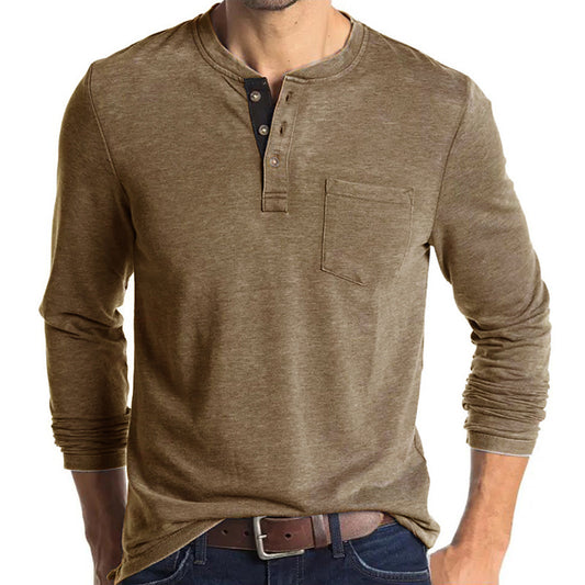 🤩【Časově omezená sleva】【M-3XL】Pánské tričko s dlouhým rukávem z bavlny a lnu - 4042468
