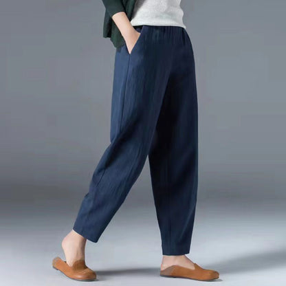 🌿🌿【Kup 1, získej 1 zdarma 🔥】【S–5XL】Dámské volné široké kalhoty z bavlny a lnu ve velkých velikostech