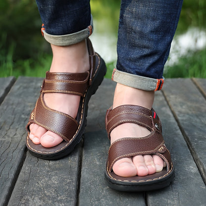 🌴👞【Sleva 50 % 🔥】【38–44】Letní pánské sandály z pravé kůže s dvojím způsobem nošení