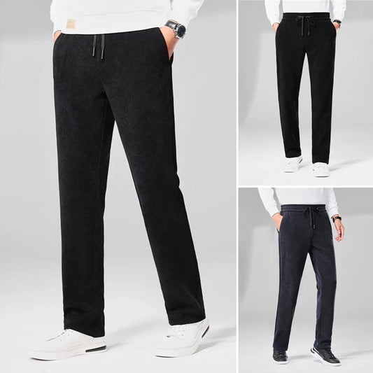 💥【M-5XL】Pánské kalhoty pro volný čas s fleecovou podšívkou ve velkých velikostech na podzim a zimu-4161288