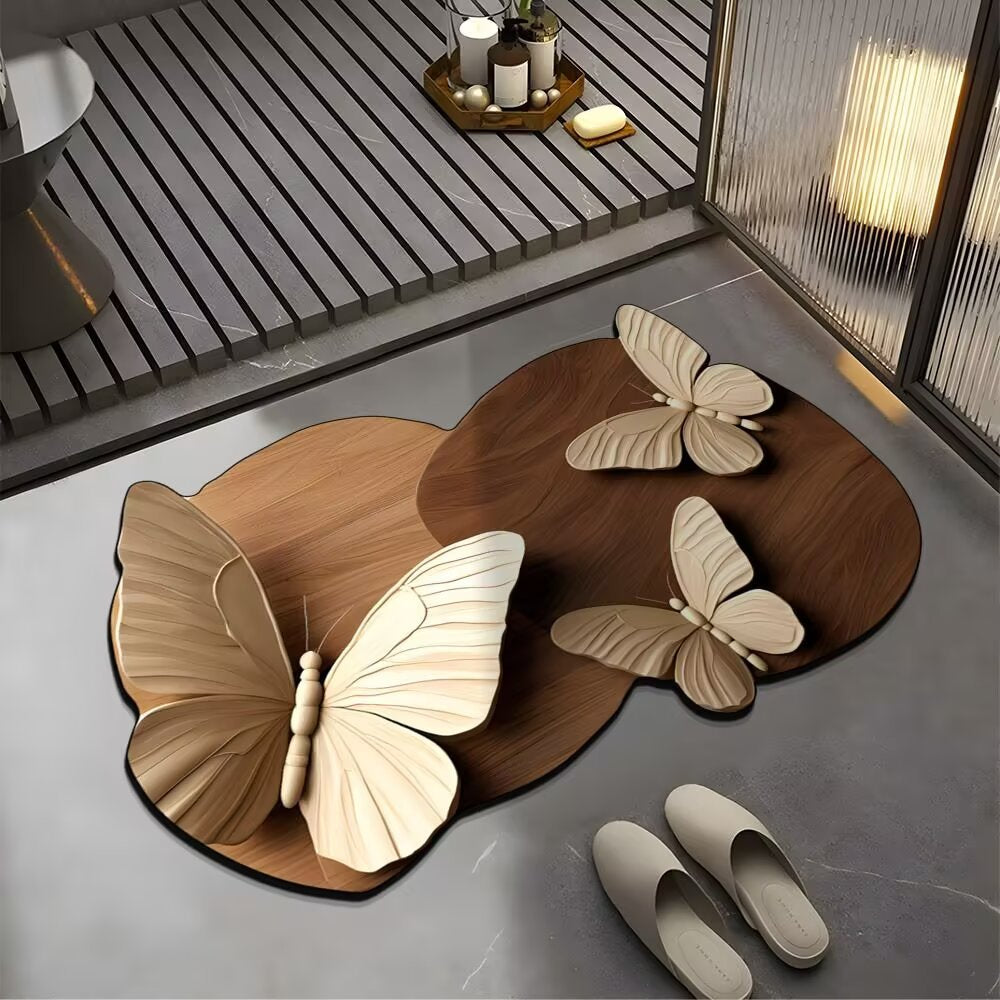 🔥【Vásárolj 1-et és kapj 1-et ingyen】💕[30*40cm+ 40*60cm] Erősen nedvszívó, csúszásmentes szőnyeg valósághű 3D mintával