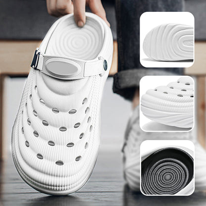 🏖️👟【Novinka – Sleva 50 % 💥】【36–45】Letní pánské nazouváky s otvory, s měkkou a prodyšnou podrážkou, nositelné dvěma způsoby