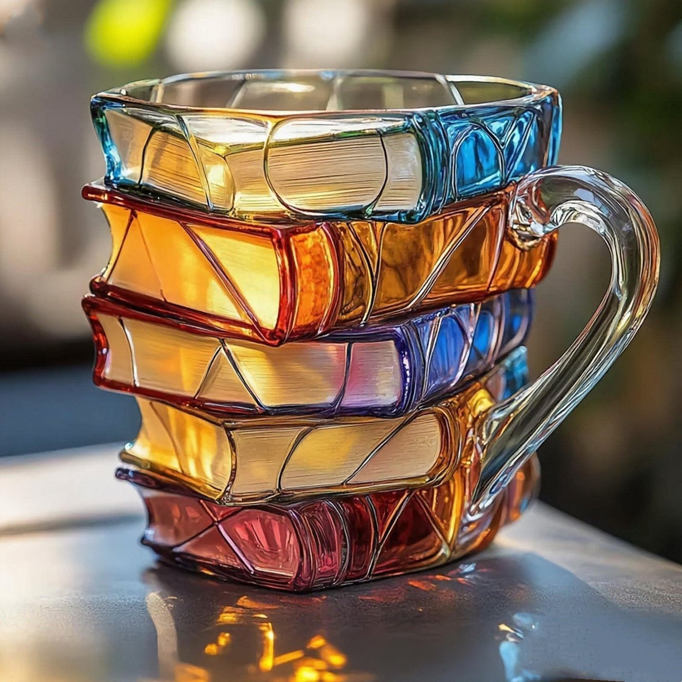 ☕【-50% kedvezmény 🔥】📚3D festett könyv alakú kávésbögr
