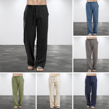 💥😎【50% kedvezmény 🔥】【S–5XL】🌈 Nagyméretű férfi szabadidőnadrág pamutból és lenből, 12 színben